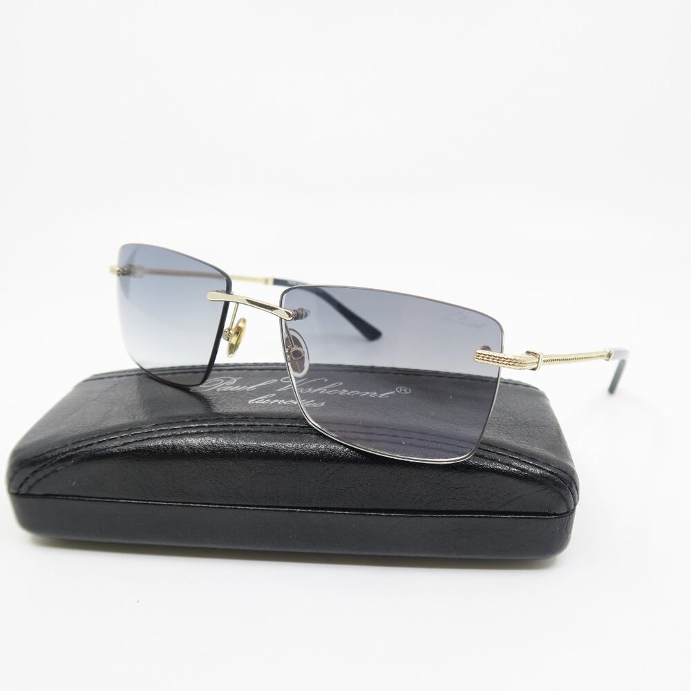 Paul Vosheront PV 619S C1 23KGP Gold/Grey Gradient, Rimless, New Sunglasses.